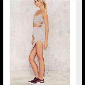3 for $25. Grey high slit skirt